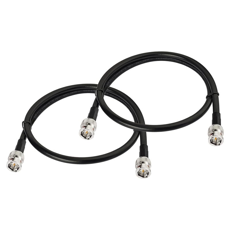 Superbat SDI Cable 2ft 3G/6G 12G SDI Cables BNC Cable 75 Ohm Belden 1694A Black Support HD-SDI 3G-SDI 6G-SDI 4K,for Cameras BMCC CCTV Video Equipment, BNC Video Cable 2-Pack - Image 1
